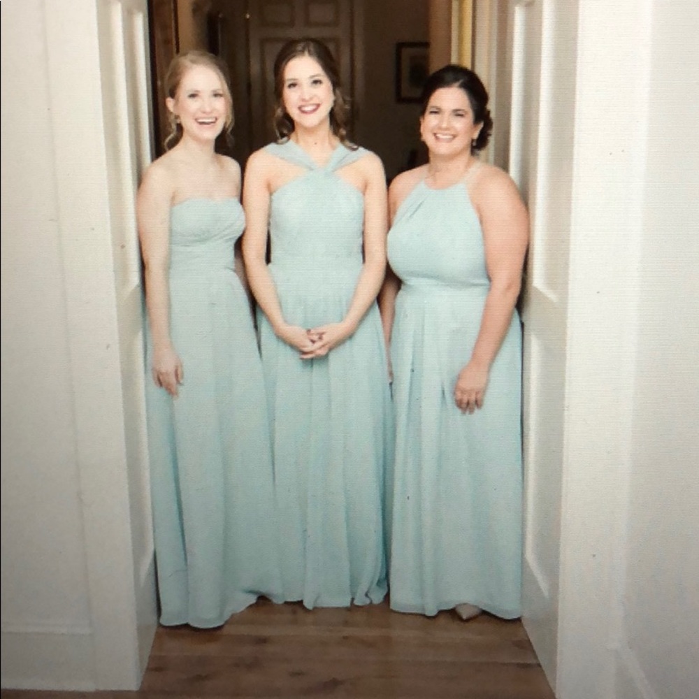 Seafoam green bridesmaid dress